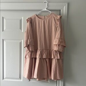 Story MFG Pink Gingham Ruffle Dress